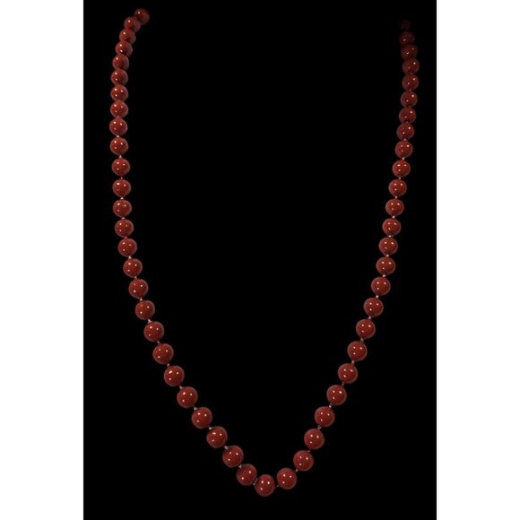 Casual Classic Brown Plastic Beaded Necklace - Picture 2 of 6
